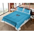 thumbnail image 1 of Ambesonne Vintage Fitted & Top Sheet Set with Shams, Bohemian Italian Heart, White Turquoise, 1 of 5