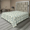 thumbnail image 1 of Ambesonne Vintage Flat Bedding Sheet Soft Top Sheet, Art Nouveau Swirly Floral, Queen, Cream Cadet Blue, 1 of 1