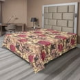 thumbnail image 1 of Ambesonne Vintage Flat Bedding Sheet Soft Top Sheet, Aster and Apple Blossom Art, Queen, Ruby Pale Yellow and Eggshell, 1 of 1