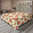 thumbnail image 1 of Ambesonne Vintage Flat Bedding Sheet Soft Top Sheet, English Roses Birds Art, Queen, Dark Salmon Sage Green, 1 of 1