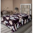 thumbnail image 1 of Ambesonne Vintage Flat Bedding Sheet Soft Top Sheet, Floral Wild Boho Flowers, Twin XL, Dark Maroon and Pale Salmon, 1 of 1