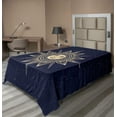 thumbnail image 1 of Ambesonne Vintage Flat Sheet, Bohemian Sun Myth Stars, TwinXL Size, Dark Blue Yellow, 1 of 1