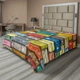 thumbnail image 1 of Ambesonne Vintage Flat Sheet, Colored Travel Suitcase, King Size, Multicolor, 1 of 1