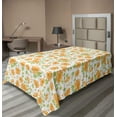 thumbnail image 1 of Ambesonne Vintage Flat Sheet, Floral Peony Bouquets, TwinXL Size, Pale Orange Green White, 1 of 1