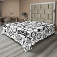 thumbnail image 1 of Ambesonne Vintage Flat Sheet, Hand Drawn Clocks, King Size, Black and White, 1 of 1