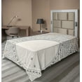 thumbnail image 1 of Ambesonne Vintage Flat Sheet, Medallion Lace Ornate Pearl, TwinXL Size, White Eggshell Coconut, 1 of 1