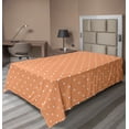 thumbnail image 1 of Ambesonne Vintage Flat Sheet, Polka Dot on Lace Mesh, Twin Size, Pale Orange and White, 1 of 1