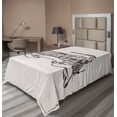 thumbnail image 1 of Ambesonne Vintage Flat Sheet, Retro Locomotive, Twin Size, Cream and Black, 1 of 1