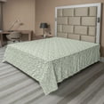 thumbnail image 1 of Ambesonne Vintage Flat Sheet, Rhythmic Nostalgic Motifs, King Size, Dark Sea Green Champagne, 1 of 1