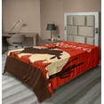 thumbnail image 1 of Ambesonne Vintage Flat Sheet, Rodeo Cowboy Rides Bull, TwinXL Size, Orange Brown, 1 of 1