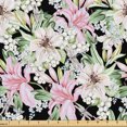 thumbnail image 1 of Ambesonne Vintage Floral Fabric by the Yard Upholstery, Lilies Berries Print, 3 Yards, Soft Pink Pale Green, 1 of 1