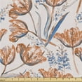 thumbnail image 1 of Ambesonne Vintage Floral Fabric by the Yard Upholstery, Watercolor Hyacinth, 2 Yards, Burnt Orange Dark Violet, 1 of 1