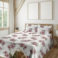 thumbnail image 1 of Ambesonne Vintage Floral Fitted & Flat Sheet with Sham 3 Pcs Set, Bloomed Wild Design, Twin, Pale Maroon Pale Sepia, 1 of 1