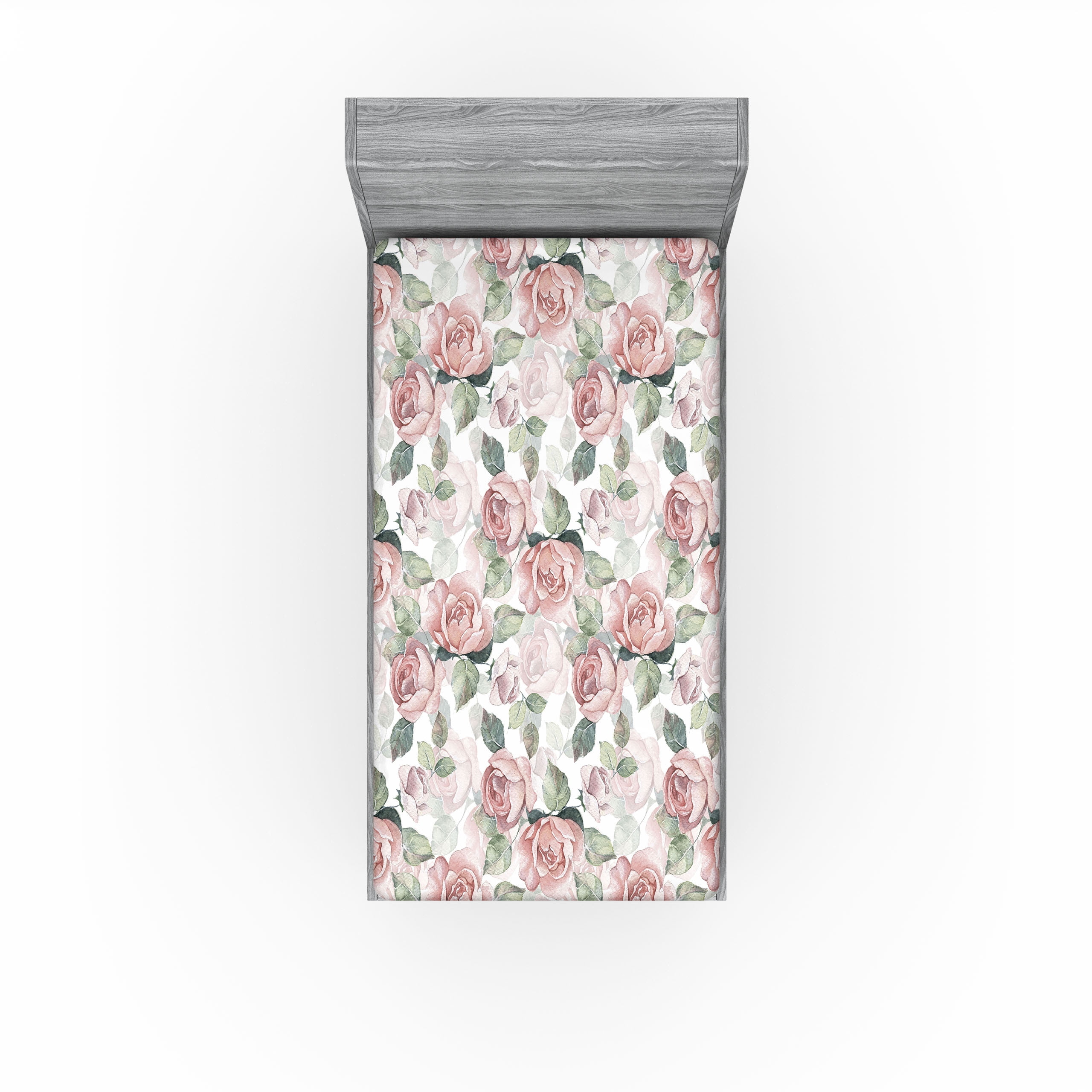 Ambesonne Vintage Floral Fitted Sheet, English Roses Print, Twin XL ...