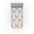 thumbnail image 1 of Ambesonne Vintage Floral Fitted Sheet, English Roses Print, Twin XL Size, Blush and Sage Green, 1 of 5