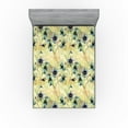 thumbnail image 1 of Ambesonne Vintage Floral Fitted Sheet, Flowers Dreamy Hues, Full Size, Avocado Green Purple, 1 of 5