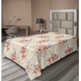 thumbnail image 1 of Ambesonne Vintage Floral Flat Bedding Sheet Soft Top Sheet, Delicate Bees Botany, Twin XL, Cream Dark Coral Dark Tan, 1 of 1