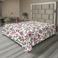 thumbnail image 1 of Ambesonne Vintage Floral Flat Bedding Sheet Soft Top Sheet, Roses Plain Back Art, Queen, Pastel Pink Olive Green, 1 of 1