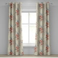 thumbnail image 1 of Ambesonne Vintage Floral Grommet Curtain, Delicate Bees Botany, 50"x96", Cream Dark Coral Dark Tan, 1 of 1