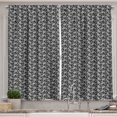 thumbnail image 1 of Ambesonne Vintage Floral Kitchen Curtains, Swirl Flower Antique, 55"x36", Charcoal Grey White, 1 of 3