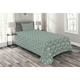 thumbnail image 1 of Ambesonne Vintage Floral Quilted Bedspread Set 2 Pcs, Tulip Twigs Buds, Twin Size, Pale Sage Green White, 1 of 3