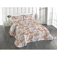 thumbnail image 1 of Ambesonne Vintage Floral Quilted Coverlet 3 Pcs, Watercolor Hyacinth, King Size, Burnt Orange Dark Violet, 1 of 4