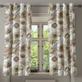 thumbnail image 1 of Ambesonne Vintage Grommet Curtain, Aquarelle Cotton Floral Art, 50"x63", Pale Khaki Purple Orange, 1 of 5