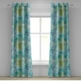 thumbnail image 1 of Ambesonne Vintage Grommet Curtain, Butterfly Music Cursive, 50"x84", Apple Green and Seafoam, 1 of 1