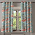 thumbnail image 1 of Ambesonne Vintage Grommet Curtain, Butterfly Retro Flowers Art, 50"x63", Pale Teal Umber and Salmon, 1 of 5