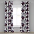 thumbnail image 1 of Ambesonne Vintage Grommet Curtain, Dahlia Hydrangea Dragonfly, 50"x84", Dark Maroon Purpleblue, 1 of 1