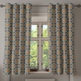 thumbnail image 1 of Ambesonne Vintage Grommet Curtain, Delicate Little Florets, 50" x 63", Dark Blue Orange, 1 of 6