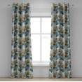 thumbnail image 1 of Ambesonne Vintage Grommet Curtain, Floral Composition Creamy, 50"x84", Dark Cadet Blue Eggshell, 1 of 5