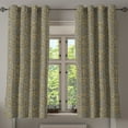 thumbnail image 1 of Ambesonne Vintage Grommet Curtain, Flourishing Floral Art Deco, 50"x63", Mustard and Dark Grey, 1 of 5