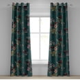 thumbnail image 1 of Ambesonne Vintage Grommet Curtain, Flowers Butterflies Minimal, 50"x108", Dark Fuchsia and Tan, 1 of 1