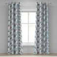 thumbnail image 1 of Ambesonne Vintage Grommet Curtain, Flowers Watercolor Plot, 50"x96", Pale Maroon and Sea Blue, 1 of 1