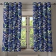 thumbnail image 1 of Ambesonne Vintage Grommet Curtain, Mint Leaves Flowers Plot, 50"x60", Peacock Green Navy Blue, 1 of 1