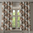 thumbnail image 1 of Ambesonne Vintage Grommet Curtain, Mosaic Retro Floral Print, 50"x60", Caramel Taupe and Dark Tan, 1 of 1