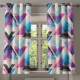 thumbnail image 1 of Ambesonne Vintage Grommet Curtain, Overlapped Triangles Plot, 50"x60", Hot Pink Purple and Blue, 1 of 1
