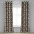 thumbnail image 1 of Ambesonne Vintage Grommet Curtain, Paisley Inspired, 50" x 96", Orange Pale Blue Cream, 1 of 6