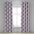 thumbnail image 1 of Ambesonne Vintage Grommet Curtain, Poppies Leaves Buds, 50" x 108", Fuchsia and Petrol Blue, 1 of 6