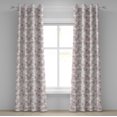 thumbnail image 1 of Ambesonne Vintage Grommet Curtain, Rustic Sprigs Wild Poenies, 50" x 108", Burgundy White, 1 of 6