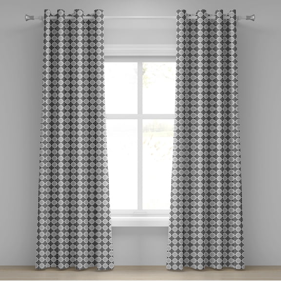Ambesonne Vintage Grommet Curtain, Scandinavian Celtic, 50" x 72", Grey White