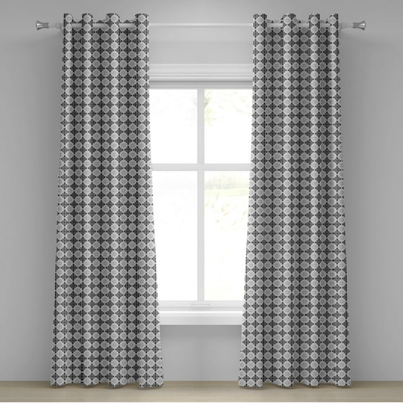 Ambesonne Vintage Grommet Curtain, Scandinavian Celtic, 50" x 84", Grey White