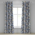 thumbnail image 1 of Ambesonne Vintage Grommet Curtain, Watercolor Spring Flower, 50"x72", Ceil Blue Earth Yellow, 1 of 1