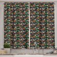 thumbnail image 1 of Ambesonne Vintage Halloween Kitchen Curtains, Eyes and Sweets, 55"x39", Pale Cinnamon and Lime Green, 1 of 3