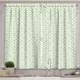 thumbnail image 1 of Ambesonne Vintage Kitchen Curtains, Abstract Flowers Motifs, 55"x45", Lime Green and White, 1 of 3
