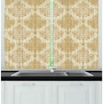 thumbnail image 1 of Ambesonne Vintage Kitchen Curtains, Baroque Curved Flowers, 55"x45", Cream Pale Brown, 1 of 1
