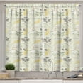 thumbnail image 1 of Ambesonne Vintage Kitchen Curtains, Farm Florals Swirl, 55"x45", Charcoal Grey Marigold, 1 of 3