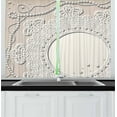 thumbnail image 1 of Ambesonne Vintage Kitchen Curtains, Medallion Lace Ornate Pearl, 55"x45", White Eggshell Coconut, 1 of 3