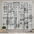 thumbnail image 1 of Ambesonne Vintage Kitchen Curtains, Retro Coffee Texts, 55"x45", Charcoal Grey Pale Grey, 1 of 3